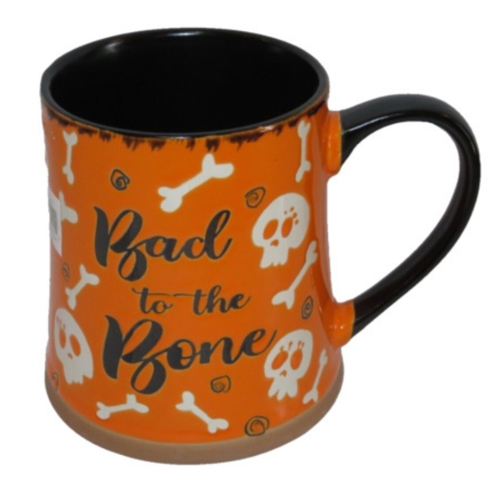 Eli & Ana Ceramic orange Bad To The Bone coffee tea mug